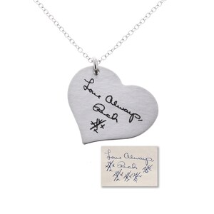 Actual Signature Necklace, Memorial Necklace, Handwriting Necklace, Engraved Jewelry, Handwritten Jewelry, Necklace, Valentines Day Gift