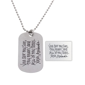 Handwriting Necklace, Gifts for Men, Handwriting Jewelry, Custom Handwriting, Signature Necklace, Memorial Gifts, Gift for Him, Memorial