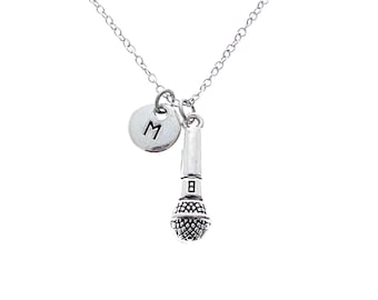 Microphone Necklace, Microphone Gifts, Gifts for Singer Song Writer, Gift for Music Teacher, Gift for Band Member