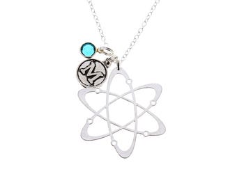 Atom Molecule Necklace, Atom Necklace, Science Necklace, Atom Pendant, Physics Necklace, Science Necklace, Geek Jewelry, Chemistry Gift