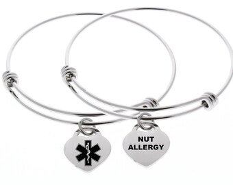 Medical alert bracelet, allergy bracelet, medical alert, medical notification, medical awareness, medical bracelet, medical condition