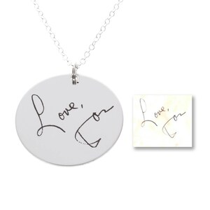 Handwriting Necklace, Custom Handwriting, Memorial Necklace, Handwritten Keepsakes, Personalized Necklace, Real Signature Necklace, Kids Art