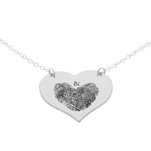 Fingerprint Heart Necklace, Fingerprints Engraved, Memorial Keepsake, Fingerprint Jewelry, Fingerprint Necklace, Engraved Fingerprint Heart