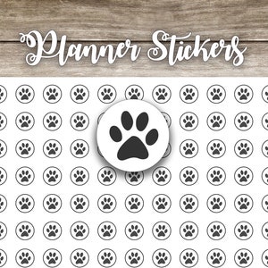 154 Paw print stickers, planner stickers, planning stickers, functional planner, heartworm stickers, flea and tick, vet stickers, pet