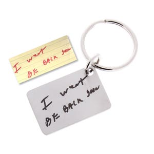 Handwriting Keychain, Fingerprint Keychain, Fingerprint Engraved, Memorial Keepsake, Fathers Day, Personalized Gifts, Fingerprint