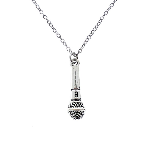 Microphone Necklace, Gift for Singer, Gift for Song Writer, Gift for Music Teacher, Band Member Gift, Singer Songwriter Gift, Musician Gift
