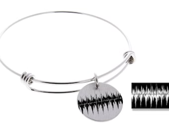 Heartbeat bracelet, sonogram bracelet, pregnancy gift, ultrasound gift, sound wave bracelet, expecting mother, memorial, ultrasound bracelet