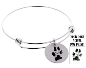 Paw Print Bracelet, Pet keepsakes, Paw, Dog Paw Print, Pet Memorial, Actual Paw, Paw Print Jewelry, Dog Keepsake, Dog Mom Gifts, Cat Paw