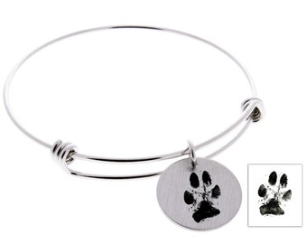 Bangle Bracelet, Pet keepsakes, Paw, Dog Paw Print, Pet Memorial, Paw Print Bracelet, Actual Paw, Paw Print Jewelry, Dog Keepsake, Dog Mom