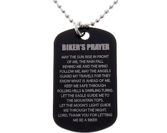 Bikers Prayer, Gift for Bicyclist Bike Rider, Bicycle, Bike, Bike Racer, Bike Race Gift, A Biker's Prayer, Motorcycle Gift, Dog Tag Gift