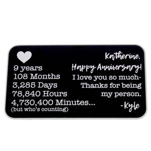 Wallet Insert Card, Custom Wallet Insert, Anniversary Gifts, Wedding Gift, Metal Wallet Insert Card, Custom Wallet Insert