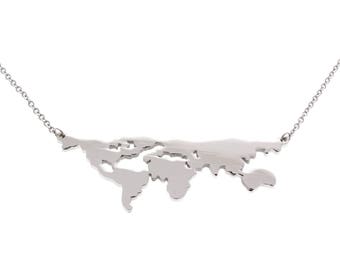 World Map Necklace, Global Necklace, Earth Necklace, World Necklace, Wanderlust Necklace, History Teacher, Earth Necklace, Map Jewelry