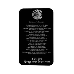 Firemans Prayer, Wallet Insert Card, Custom Wallet Insert, Firefighter Gifts, Anniversary Gift, Metal Wallet Card, Custom Wallet Insert