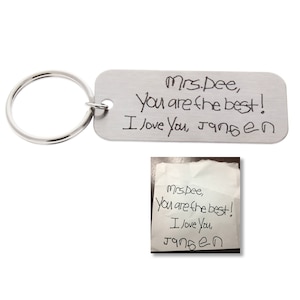 Handwriting Keychain, Gifts for Teachers, Teacher Gifts, Babysitter Gifts, Engraved Handwriting, Custom Handwriting, Personalized, christmas