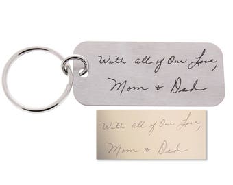 Handwriting Keychain, Handwriting Gifts, Memorial Gift, Handwritten Keychain, Engraved Gifts, Personalized Gift, Real Signature Gift