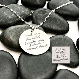 Handwriting Necklace, Handwriting Gifts, Signature Necklace, Actual Handwriting Engraved, Memorial Gifts, Anniversary Gift