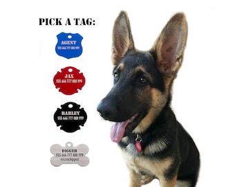 Firefighter Tag, Police Badge Tag, Pet ID Tag, Dog Tags, Dog Tag for Dog, Personalized dog tag, Engraved dog tag, dog collar, pet ID Tags