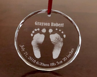 baby foot christmas ornament
