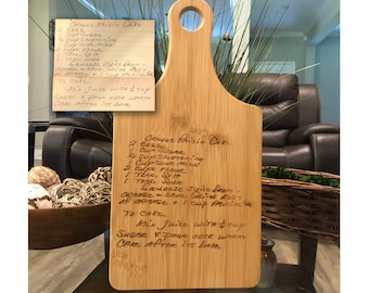 Personalized cutting board, handwriting, handwritten recipe, cutting board, recipe cutting board, engraved handwriting, recipe cutting board