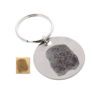 Fingerprint Keychain, Fingerprint Heart Engraved, Memorial Keepsake, Fingerprint Jewelry, Fingerprint Heart Keychain, Engraved Fingerprint