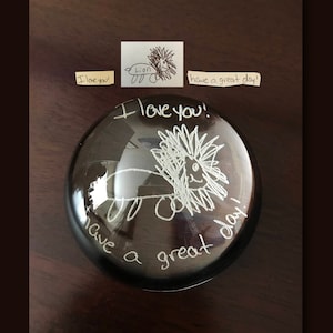 Glass Dome, Handwriting Gifts, Glass Paperweight, Office Gifts, Personalized Gifts, Glass Cabochon, Paperweight, Memorial Gifts, Desk Gift