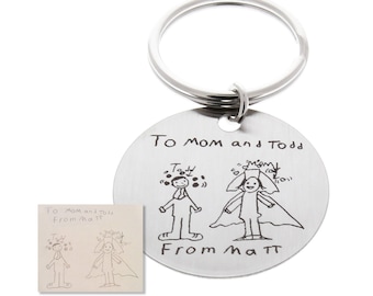 Handwriting Keychain, Drawing Keychain, Signature Gifts, Memorial Gift, Gifts for Dad, Personalized Gift, Actual Handwriting, Gifts for Mom