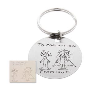 Handwriting Keychain, Drawing Keychain, Signature Gifts, Memorial Gift, Gifts for Dad, Personalized Gift, Actual Handwriting, Gifts for Mom