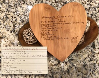 Personalized cutting board, handwriting, handwritten recipe, cutting board, recipe cutting board, engraved handwriting, recipe cutting board