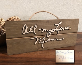 Actual handwriting 3D wood sign, memorial gifts, memorial keepsakes, real handwriting sign, your handwriting, memorial plaque