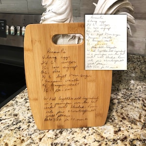 Personalized cutting board, handwriting, handwritten recipe, cutting board, recipe cutting board, engraved handwriting, recipe cutting board