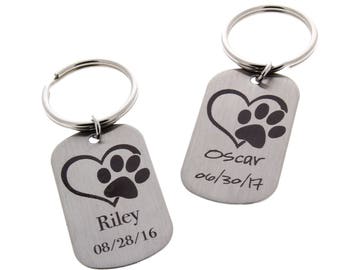 Paw Print Keychain, Dog Paw Print, Memorial Gift, Memorial Keychain, Pet Memorial, pet keepsakes, dog memorial, paw print, custom keychain