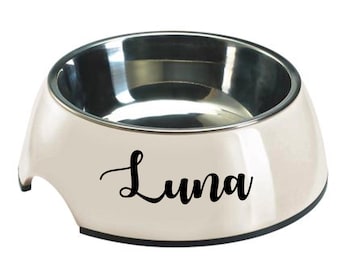Dog bowl vinyl name sticker, custom dog bowl, dog bowl name, pet name decal, pet decal, pet food bowl name, vinyl decal for pet bowl