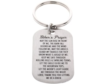 Bikers Prayer, Gift for Bicyclist Bike Rider, Bicycle, Bike, Bike Racer, Bike Race Gift, A Biker's Prayer, Motorcycle Gift, Dog Tag Gift