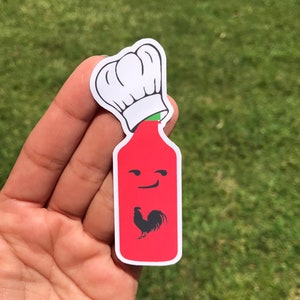 Sriracha, Sriracha Sauce, Stickers, Hot Sauce, Chef, Funny Stickers, Planner Stickers, Sticker, Hot Sauce Sticker, Siracha, Foodie, laptop image 1