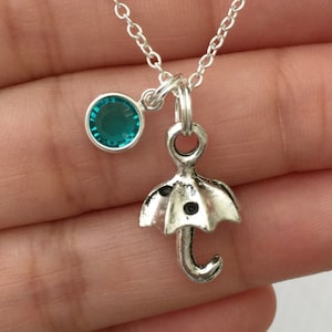 Umbrella Necklace, Umbrella Gifts, Umbrella Jewelry, Rain Jewelry, Rain Necklace, Raindrop Necklace, Nature Gifts, Meteorologist Gift