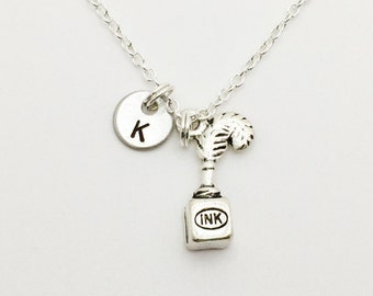 Feather Quill Pen in Ink Necklace, Writing Necklace, Gift for Writer, Gift for Author, Book Lover, Pen Necklace, Book Necklace, Writing Gift