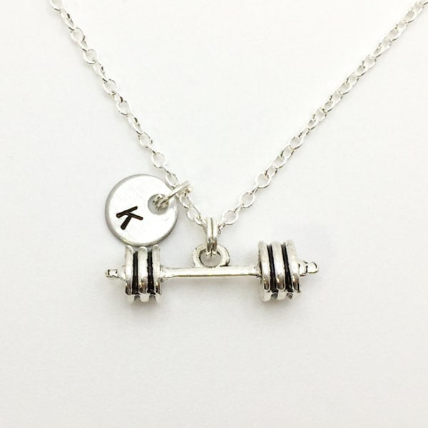 Barbell Necklace Etsy