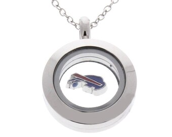Buffalo bills, buffalo necklace, Bills Necklace, Buffalo, Floating locket, Football necklace, Bills fan wear, Bills Team, Buffalo football