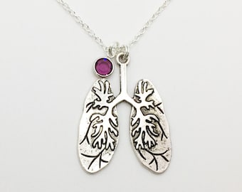 Anatomical Lungs Necklace, Gift for Doctor Respiratory Therapist Nurse Paramedic EMT Registered Nurse Nursing Student Anatomy Jewelry