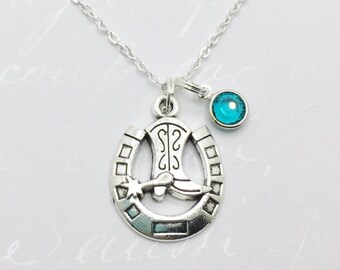Cowboy Boot & Horseshoe Necklace, Cowgirl Necklace, Country Girl Necklace, Cowgirl Gift, Western Necklace, Bridesmaids Necklaces