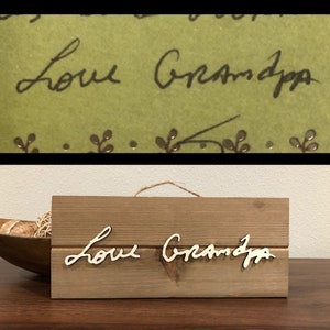 Real handwriting 3D wood sign, handwriting, wood sign, custom wood sign, memorial keepsake, handwriting, memorial gift, handwriting sign