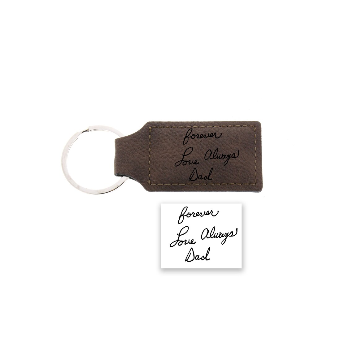 Custom Leather Keychain, Handwriting Keychain, Handwriting, Custom ...
