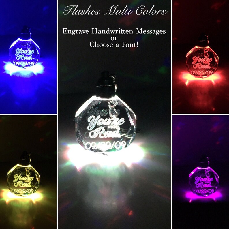 Holiday Ornament LED Flashing Ornament Memorial Keepsake Handwriting Ornament LED Engraved Handwriting Custom Christmas Ornament