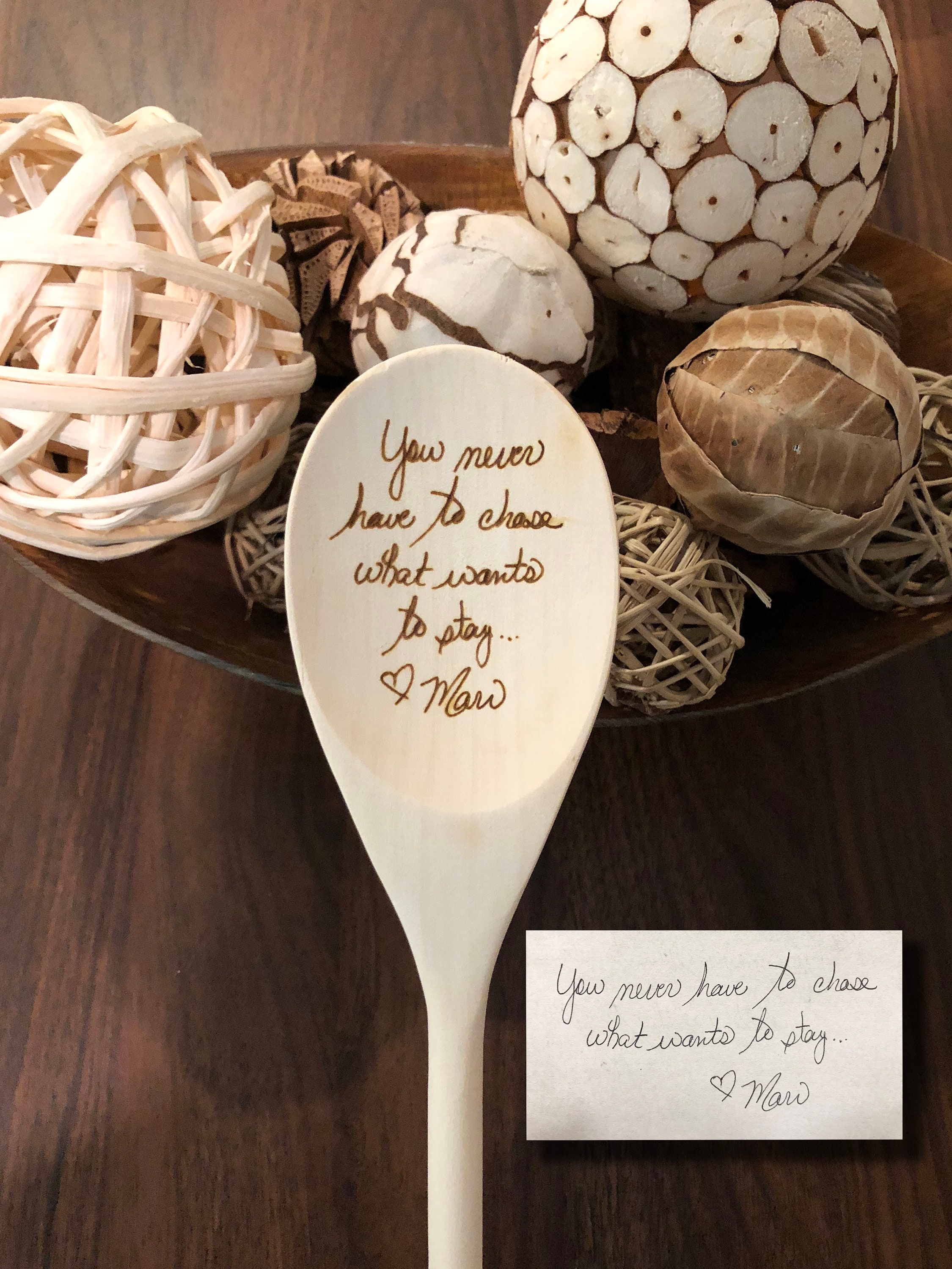 Spoon Writing Personalized Real Handwriting Wood Spoon, Handwriting Gifts, Wooden ...