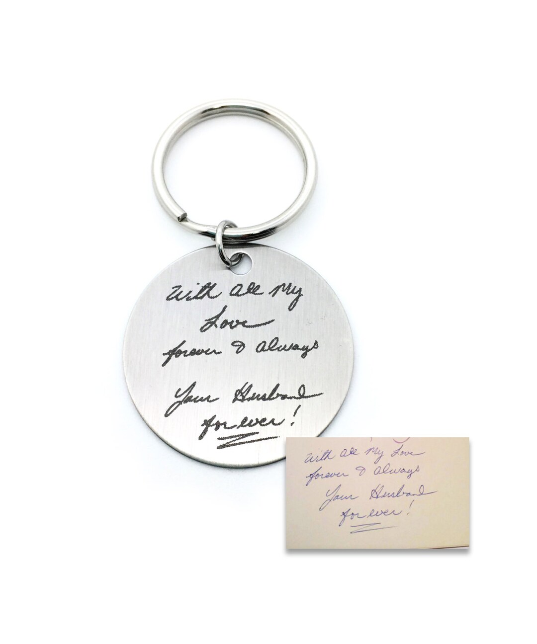 Handwriting Keychain, Custom Handwriting, Memorial Gift, Bereavement ...