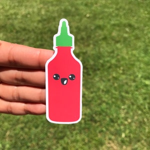 Sriracha, Sriracha Sauce, Stickers, Hot Sauce, Pho, Funny Stickers, Gifts under 5, You&#39;re Hot, Hot Sauce Sticker, Siracha, Laptop Stickers