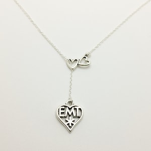 EMT Lariat Necklace, Firefighter Paramedic Necklace,  Gift for EMT, Paramedic, EMT Wife, Firefighter Paramedic, emt gifts