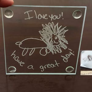 Handwriting Coaster, Artwork on Coaster, Memorial Gift, Handwritten Gifts, Custom Coaster, Mothers Day Gifts, Unique Gifts, Christmas Gifts