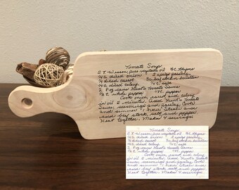 Personalized cutting board, handwriting, handwritten recipe, cutting board, recipe cutting board, engraved handwriting, recipe cutting board