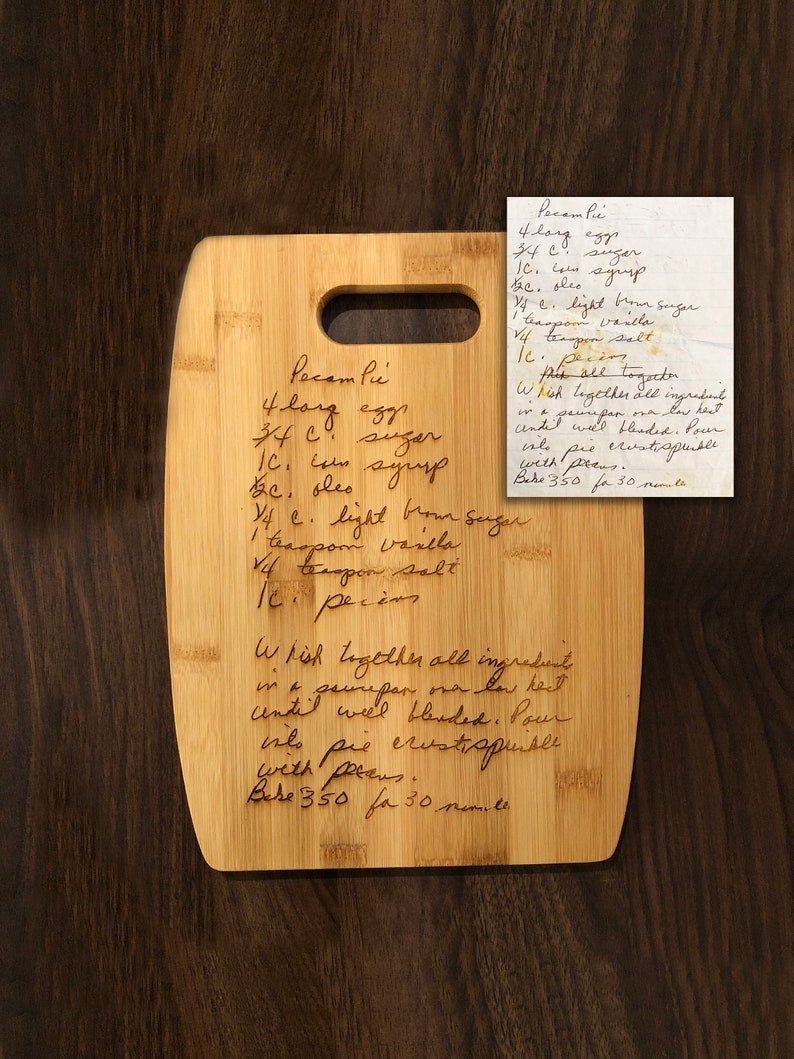 Personalized cutting board, handwriting, handwritten recipe, cutting board, recipe cutting board, engraved handwriting, recipe cutting board image 2